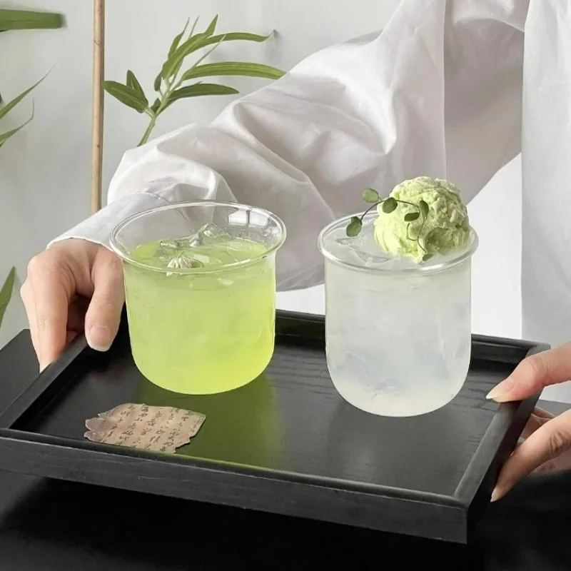 Simple Round Flared Cup Thin Transparent Cocktail Glasses Cups Whiskey Glass Cup Drink Cups Bubble Water Cup Bar Accessories