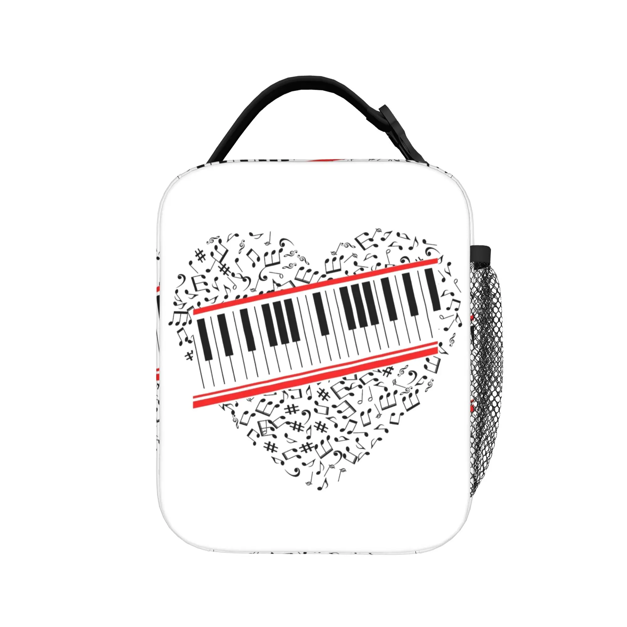 Michaels Jacksons  Piano Heart Thermal Insulated Lunch Bag for School Portable Food Bag Container Thermal Cooler Lunch Boxes