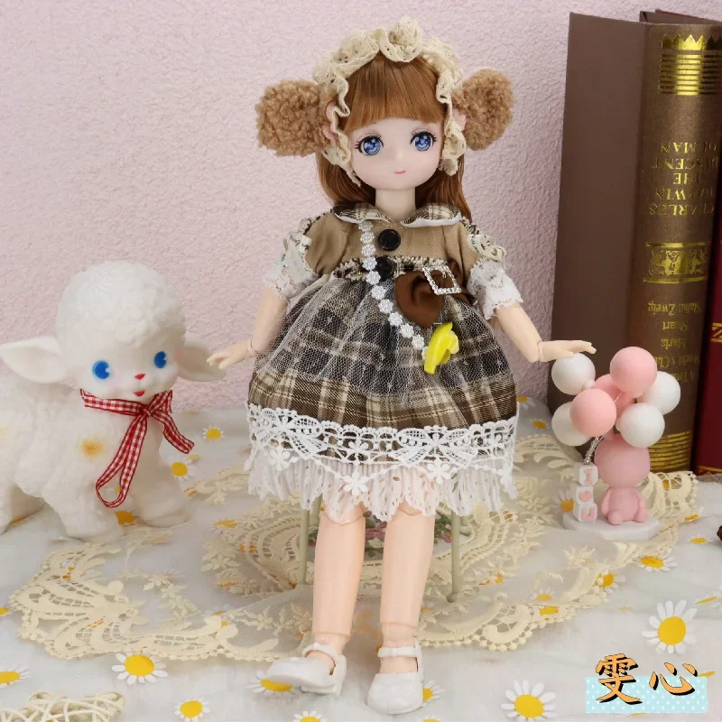 USER-X 30cm Cute Doll anime Girl Comic Face 6 points BJD Children's Toy Doll Little Princess Kawaii