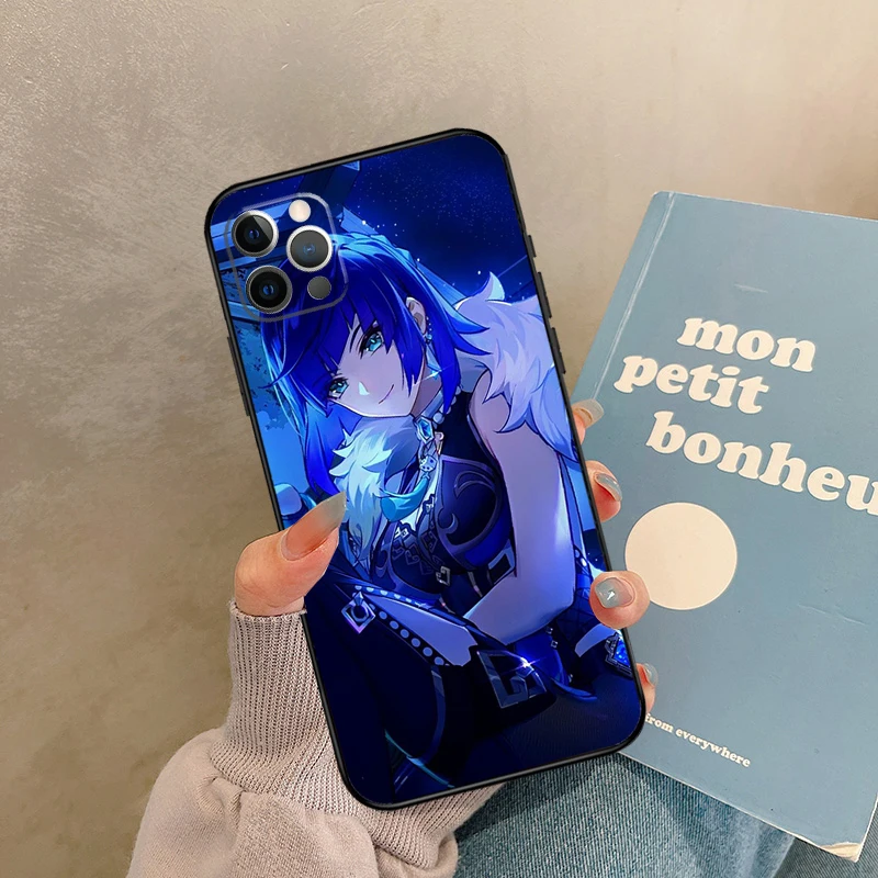 حافظة Yelan Genshin Impact لهاتف iPhone 17 Air 16 15 14 13 11 12 Pro Max 13 mini XR 15 16 Plus 16e غطاء خلفي