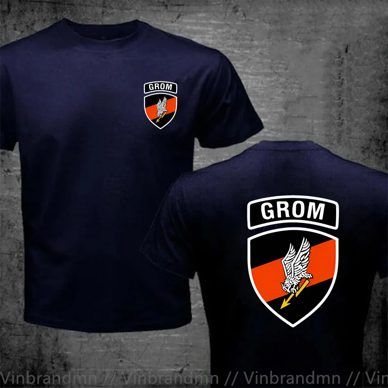 Inspired Grom Polish Special Forces Group Men's T-Shirt Vintage Design Short Sleeve Casual 100% Cotton T Shirts Hipster Clothing