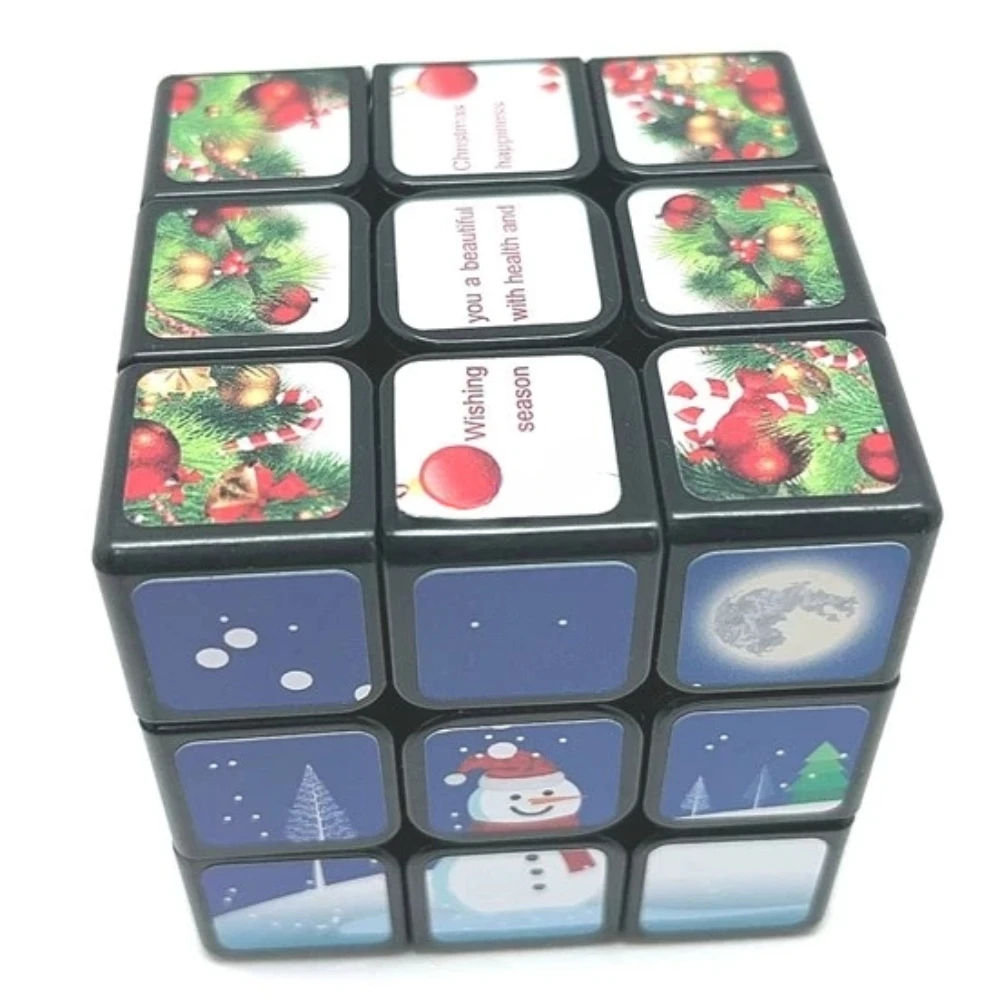 Calvin's puzle-cubo de Navidad para niños, juguete educativo de cuerpo negro, juegos y rompecabezas, 3x3, 3x3x3