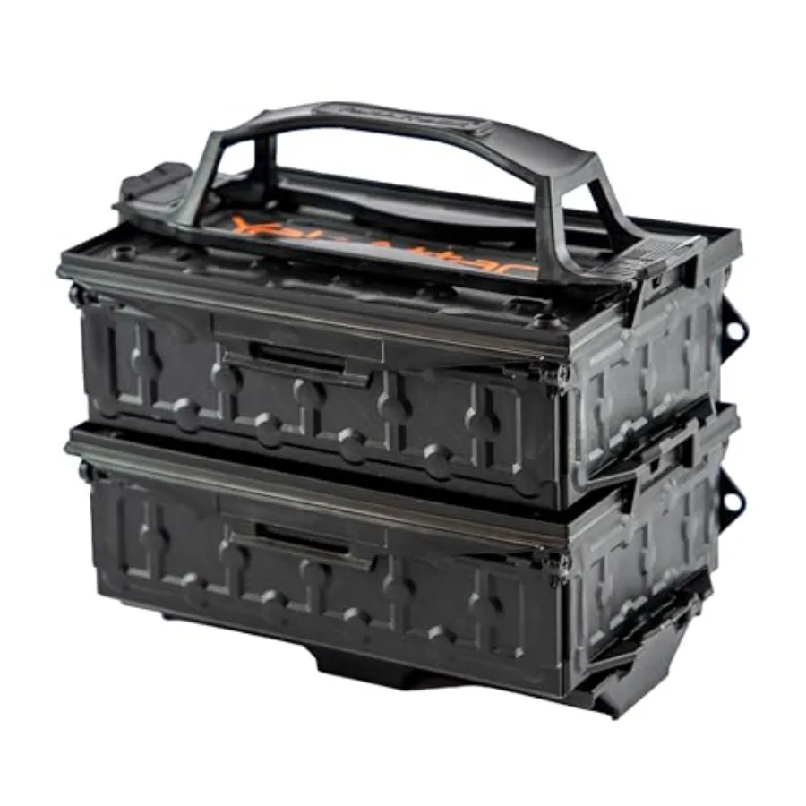 

Полный комплект TracPak Combo Kit - черные штабелируемые ящики для хранения с быстросъемной ручкой и основанием, 3 внутренние подставки, для использования на гладкой поверхности.