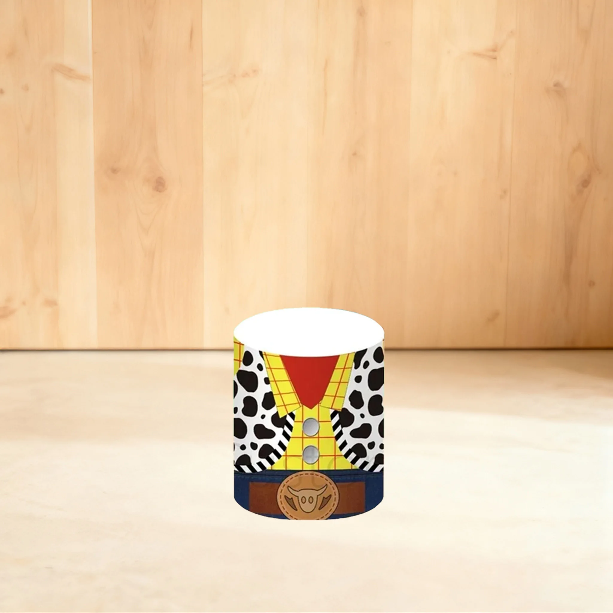 Custom Toy Story Cylinder Cover Background Blue Sky And White Clouds Buzz Lightyear Children's Birthday Baby Shower Round Base #3