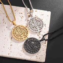 Stainless Steel Catholic Saint Benedict Pendant Christian Cross Necklace Men Women Religious Lucky Amulet Pendant Jewelry