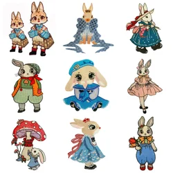 Large Cartoon Rabbit Embroidery Patches Sew Clothing Appliques Cute Animal Decorative Stickers on Jackets T-Shirt Sew-on Patch