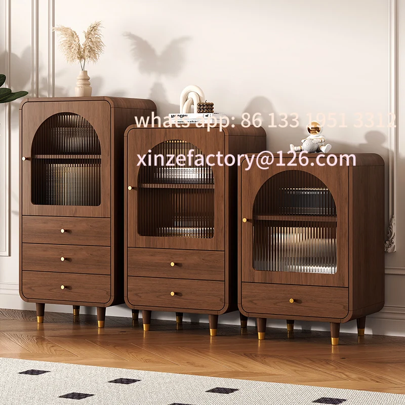 

Retro dining side short five bucket bedroom living room against the wall bed next to the TV sofa storage solid wood medium antiq