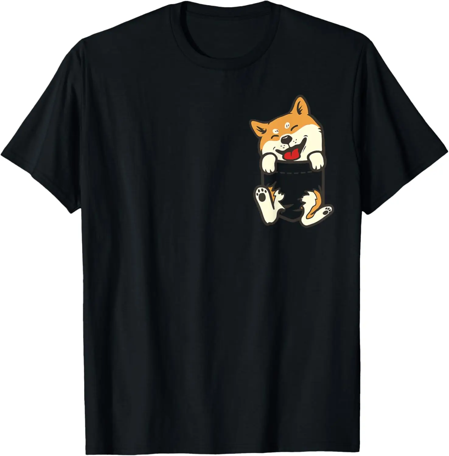 Pocket Shiba Inu Feet Cute Doge Akita Dog Lover Owner Gift Top Streetwear Women Clothes Funny Print Ropa Hombre High Quality Tee