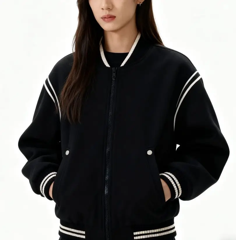 

Куртки-бомберы, женская куртка для девочек, осенне-зимняя саржевая водолазка, элегантная, официальная, классическая, темпераментная, профессиональная, OL