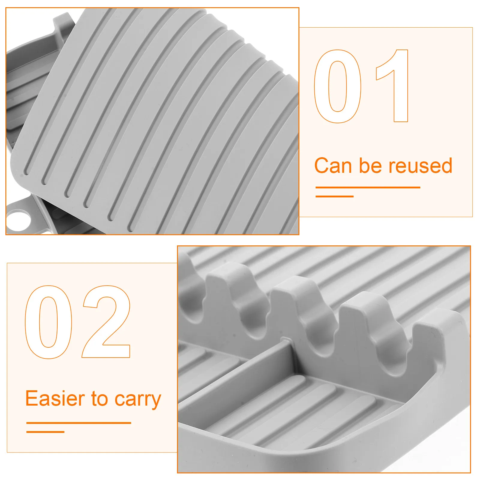 Silicone Grill Side Shelf Mat Multi-Compartment Heat Resistant Bbq Grill Tool Rest Mat Kitchen Countertop Silicone Griddle view 5