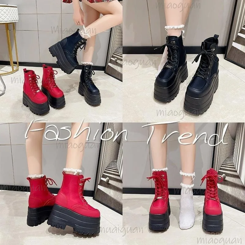 Super High Platform Ankle Boots for Women Punk Thick Bottom Shoes Height Increasing Women's Boots Autumn Botines Bottes Femmes - view 3