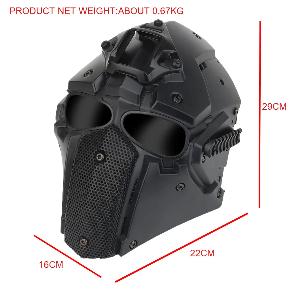 Imagem -02 - Máscara Facial Completa de Airsoft Tático Respirável cs Wargame Máscara Protetora Militar ao ar Livre Halloween Cosplay Prop Tiro Paintball