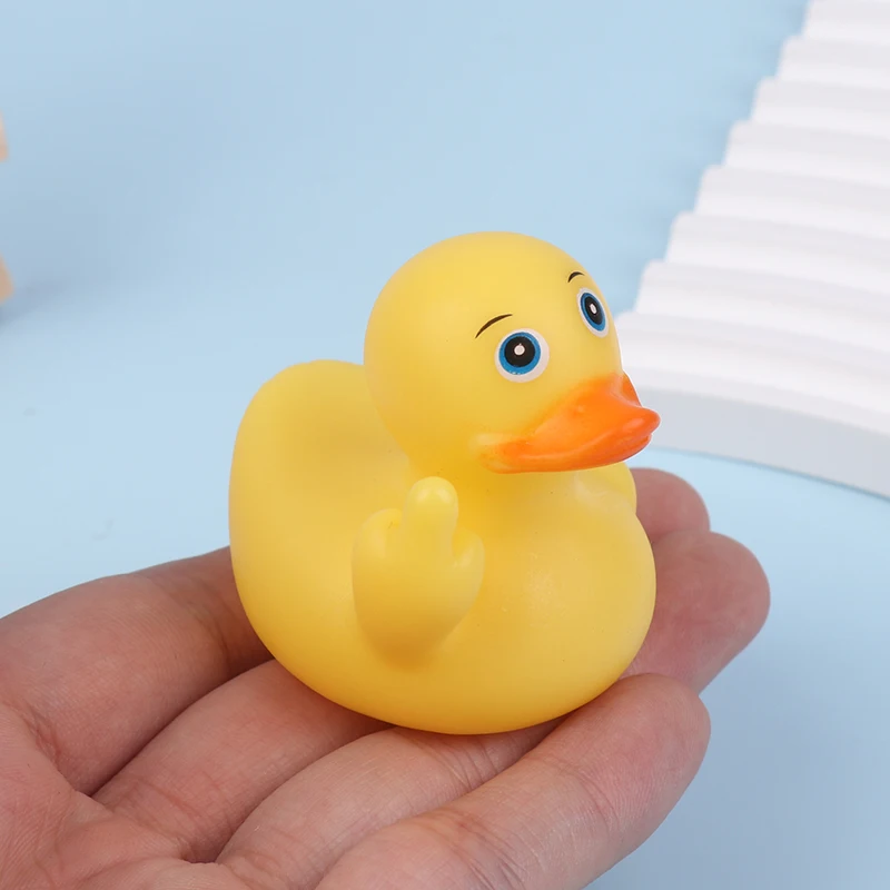 Baby Bath Toys Cute Little Yellow Duck Bath Toys Bathroom Bath Swimming Water Toy Soft Floating Rubber Duck Squeeze Sound Toy