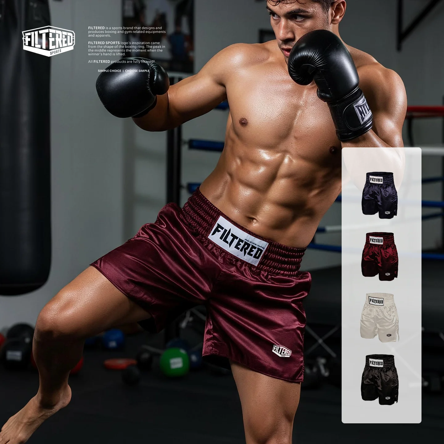 Men's Satin Boxing Trunks Tyson Tribute Pro Fight Muay Thai Kickboxing MMA Shorts Elastic Waistband Breathable Training Bottoms