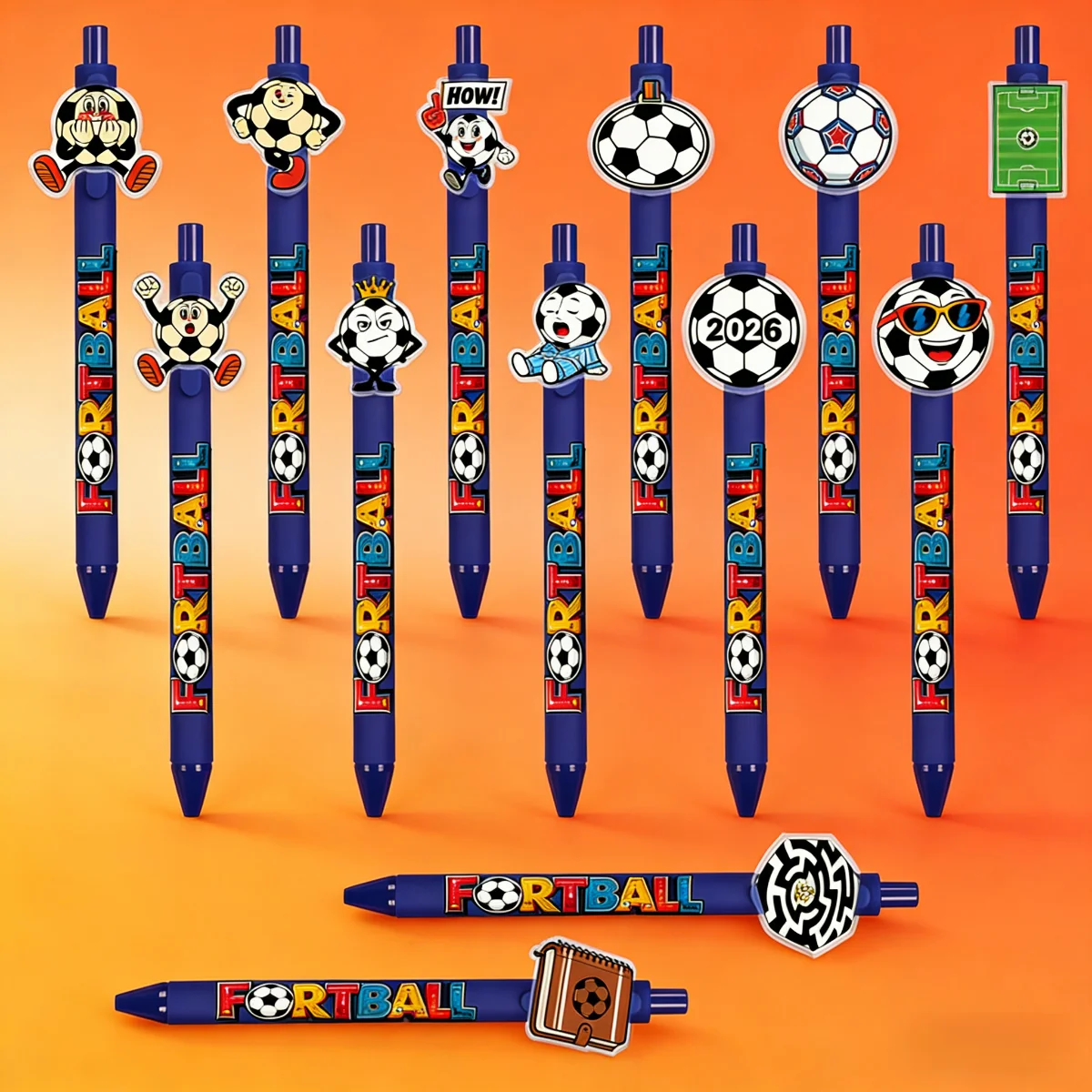 13 PCS / 26 PCS Football Pattern Ballpoint Pens - Special Pens for Football Fans - Special Pens for Football Club Promotions