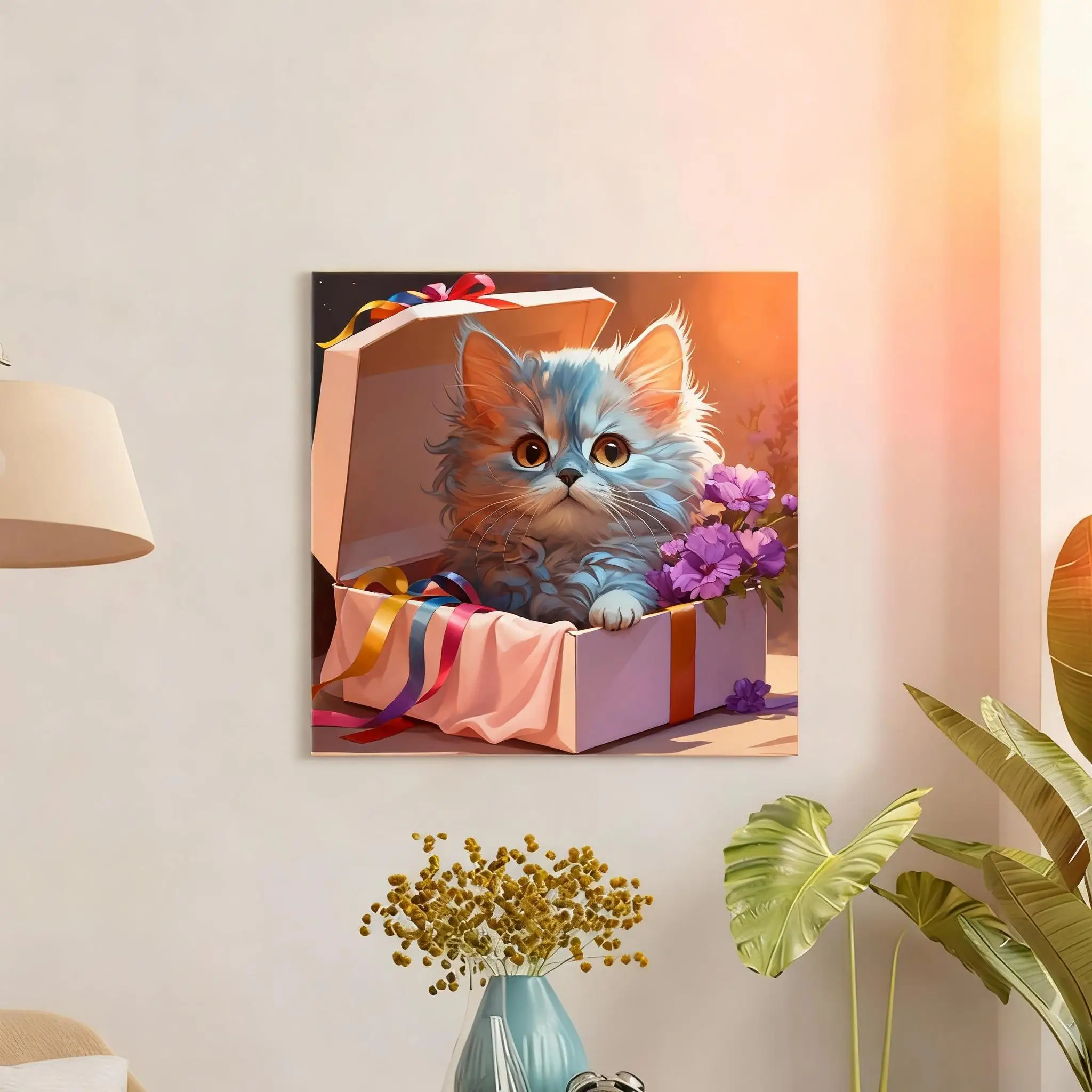 Cat Digital Oil Painting DIY Cute Cat Dog Artwork Coloring For Adults Art Supplies Personalized Gift Handmade Digital Decor