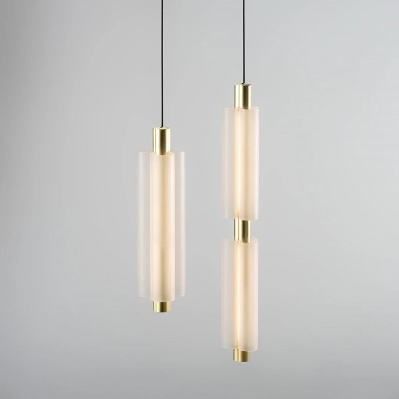 Modern Long Acrylic Pendant Lights Bedroom Bedside Living Room Background Wall Long Decorative Hanging Lamps Lighting Fixtures