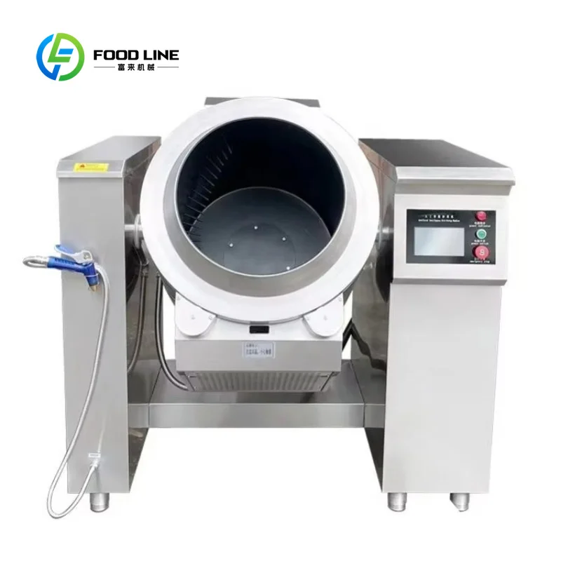 Customized Intelligent Commercial Automatic Stir-Frying Gas Fryer Auto Cooker for Vegetable Processing Plant Fried Rice Machine
