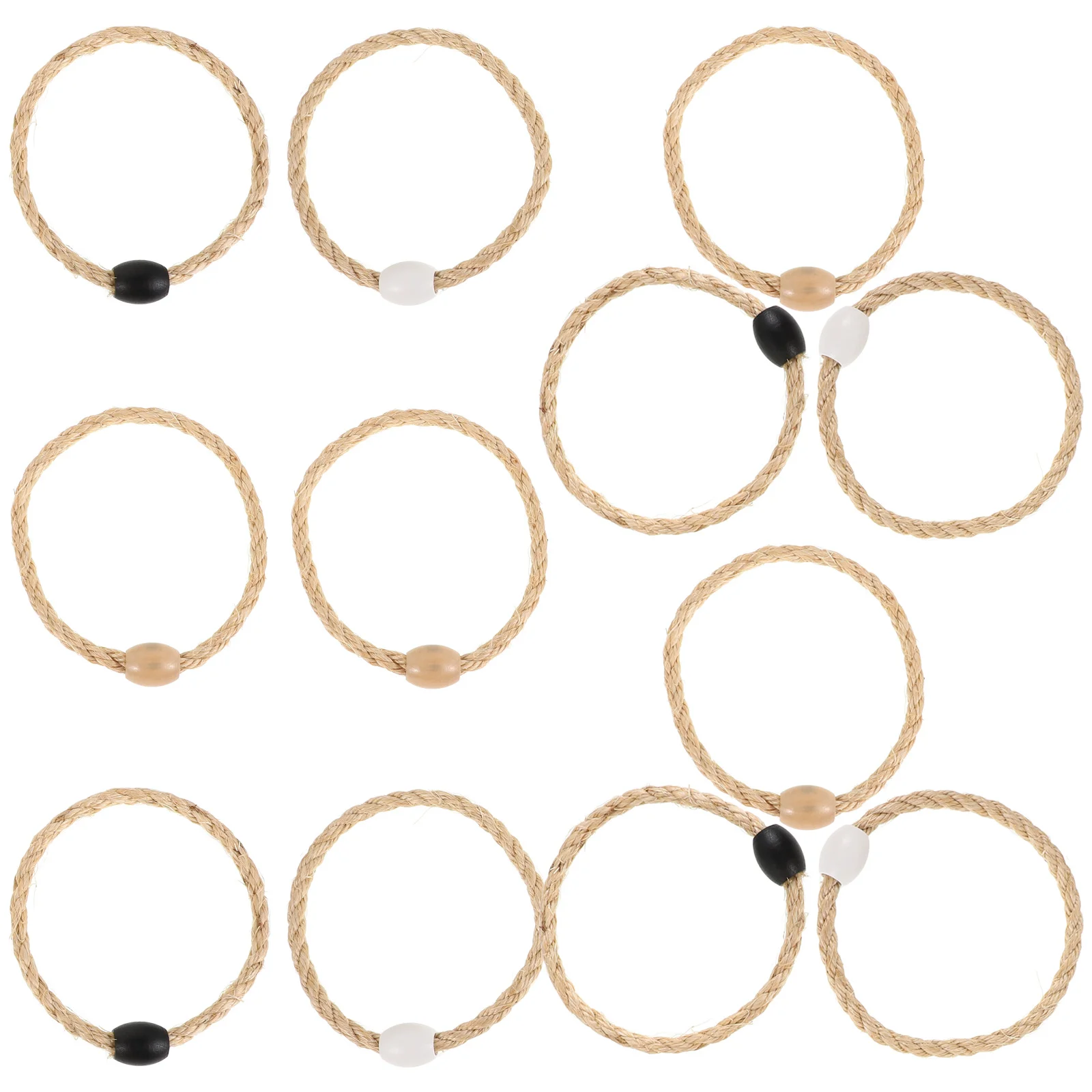 

12Pcs Rope Ring Toss Game Durable Outdoor Garden Set Casual Lawn Beach Activity Fun for Kids Adults Rope Ring Toss Game