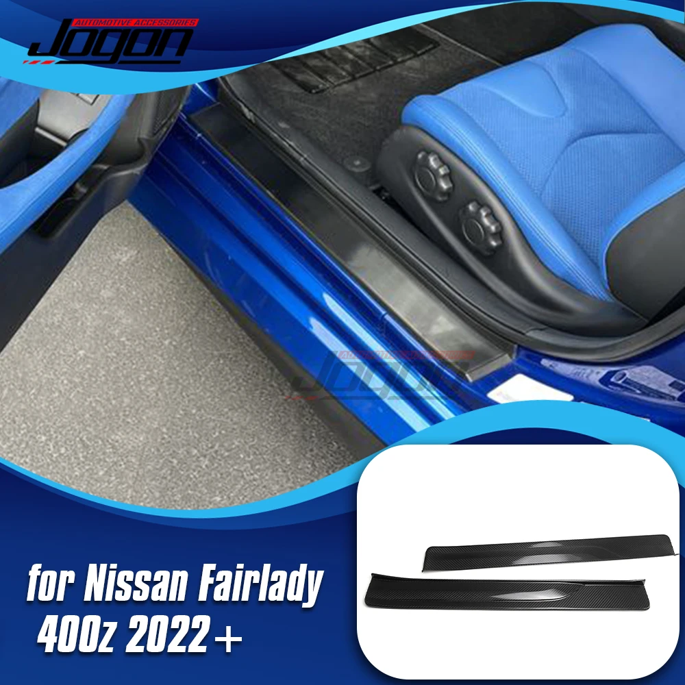 For Nissan Z Fairlady Z RZ34 400Z 2023 2024 2025 Carbon Car Interior Side Door Panel Sill Scuff Strips Cover Trim Accessories