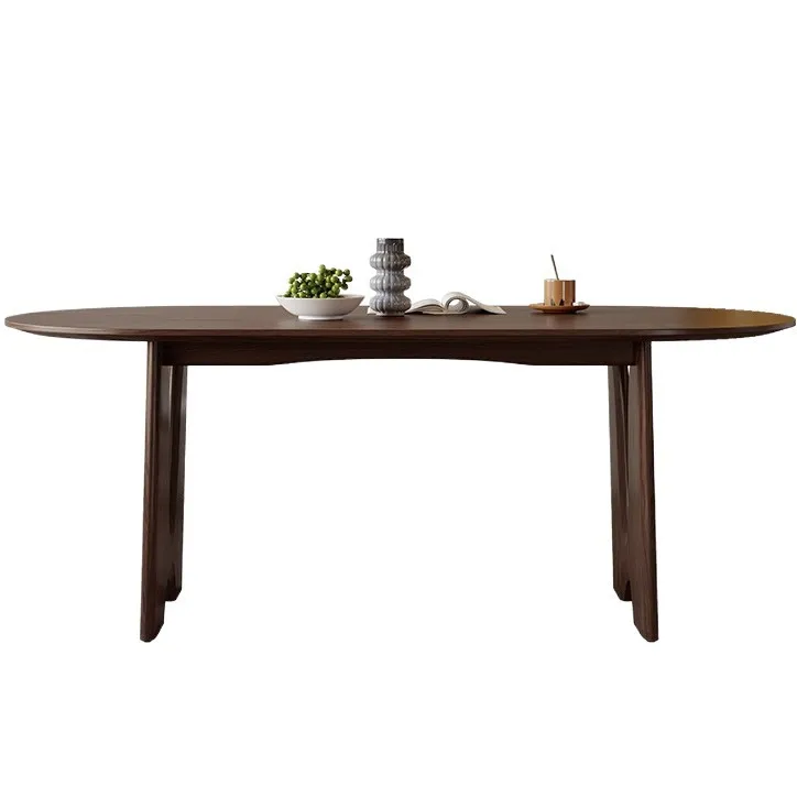 Medieval walnut ash wood dining table and chairs Nordic Japanese oval solid wood eating large board table desk tea table