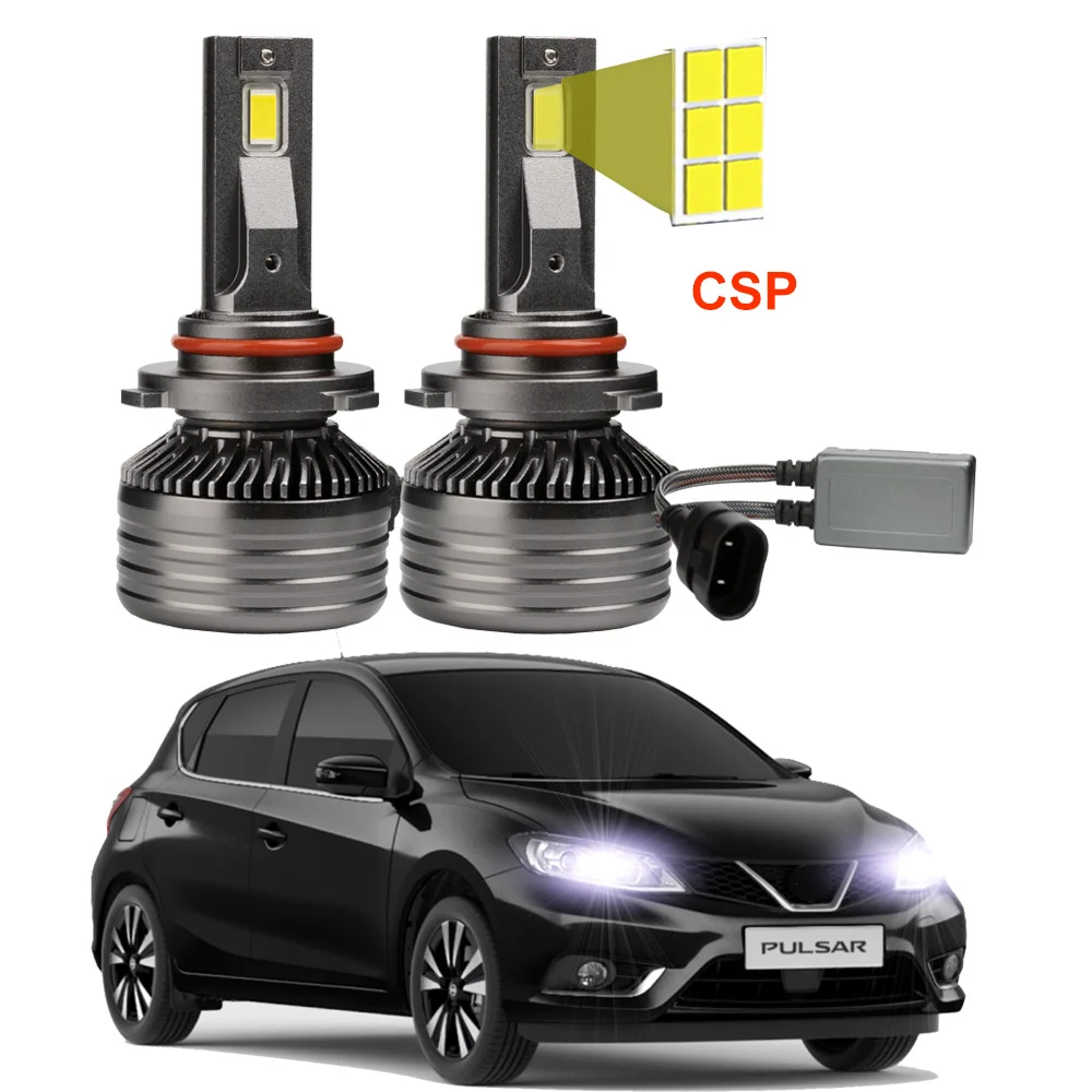 2Pcs Car LED Headlight Bulbs For Nissan Pulsar C13 2014-2018 High Low Beam Canbus 6500K