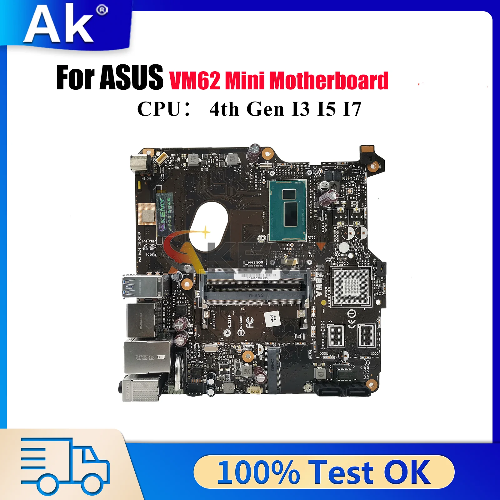 

VM62 Laptop Motherboard For ASUS VivoMini VM62 Notebook Mainboard With I3 I5 I7 CPU 100% tests OK fast shipping High quality