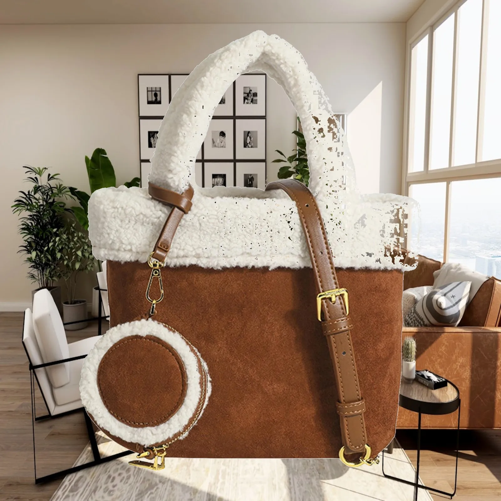 Casual Shoulder Bag Bag Clutch Square Bag Large Capacity Zipper Small Satchel Winter Backpack Shopping Totes for Women