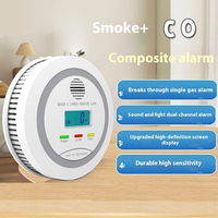 2 in 1 LCD Display CO and Smoke Alarm Detector, High Sensitivity Dual Sensor for Home Kitchen, 90dB Alarm