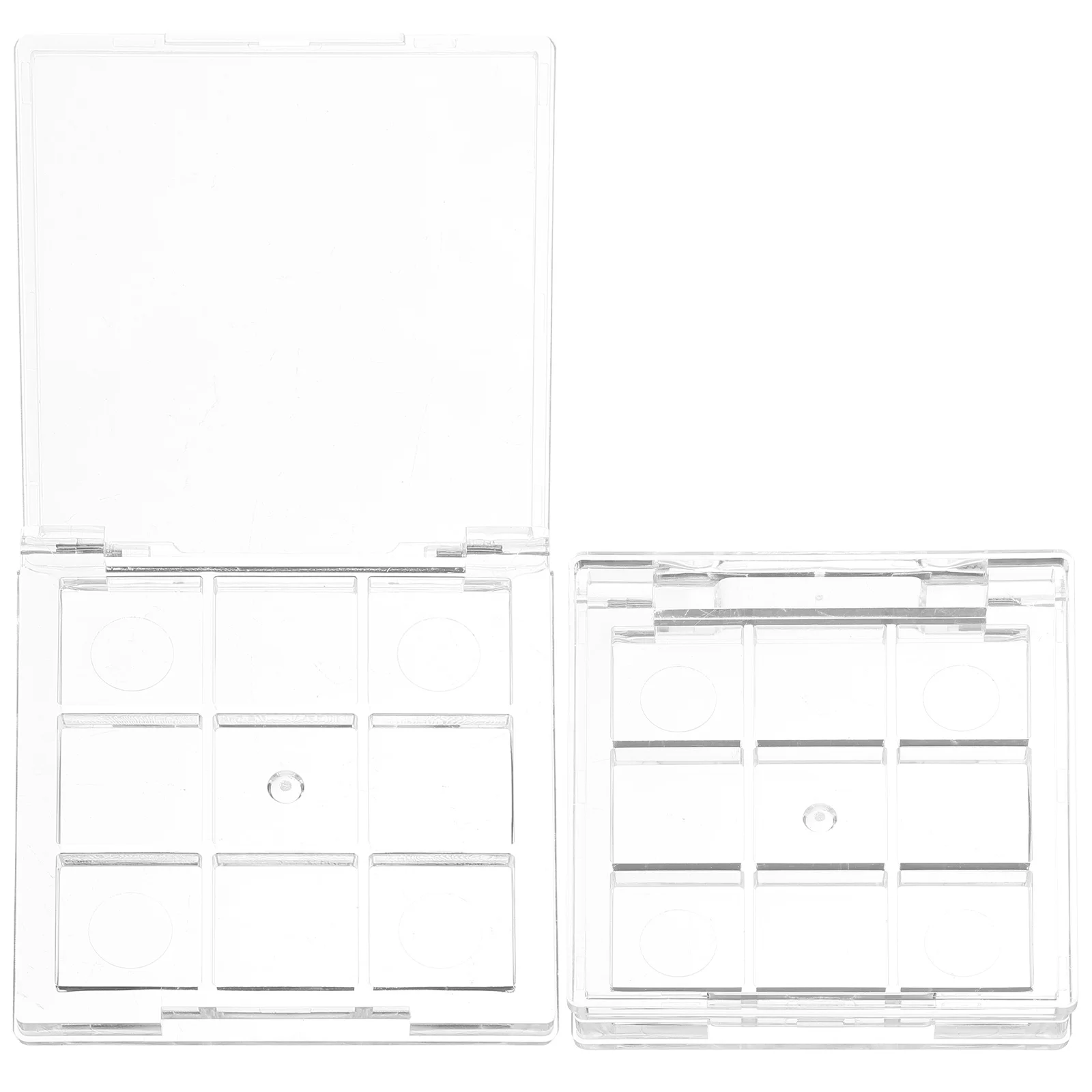 

2pcs Eyeshadow Box Mini 9Grids Clear Plastic Containers Empty Makeup Palette Travel Size Refillable DIY Container Case