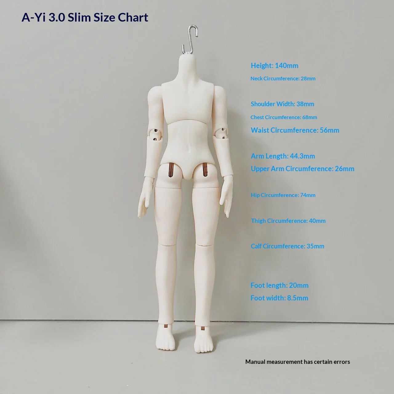 1/12 Scale 14cm Thin / Slender Male Body BJD Doll Body for Articulated Joint Body Compatible OB11 Heads Customizing Doll Body