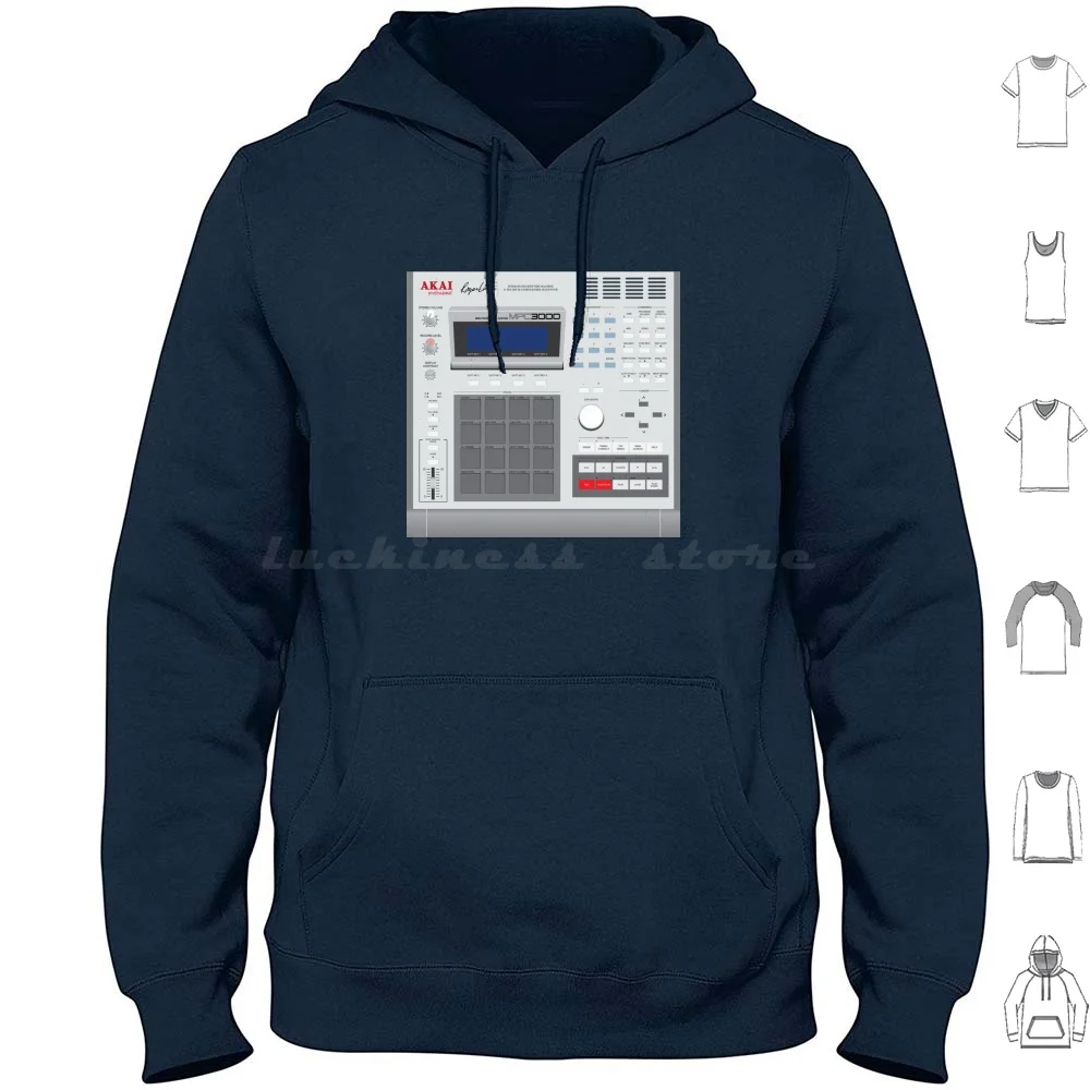 Akai Mpc 3000 Hoodie Cotton Long Sleeve Akai Mpc Midi Sampler Samples Sequencer Drums Ableton Maschine Logic Edm Hip