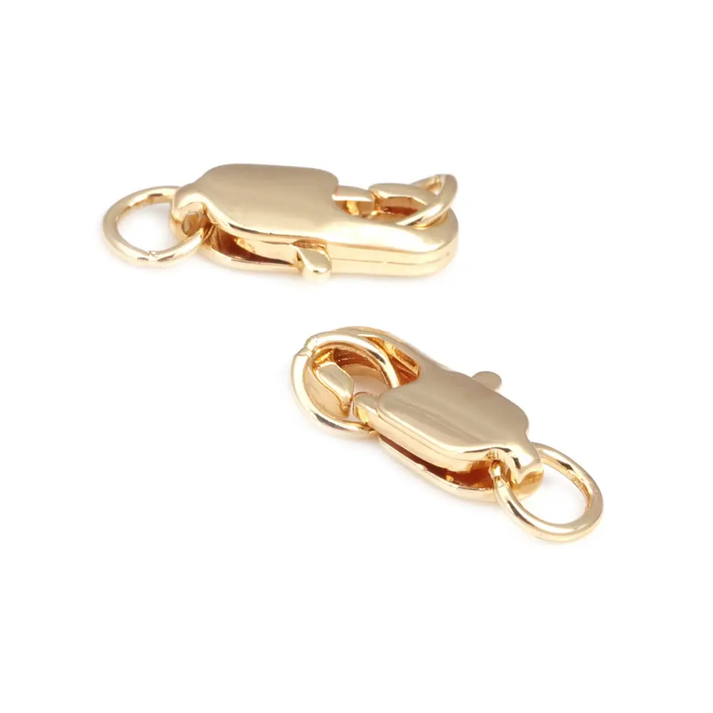 6PCS 18K Gold Color Brass with Circle Lobster Clasps Necklace Clasps Bracelets Jewelry Making Supplies Diy Findings Accessories