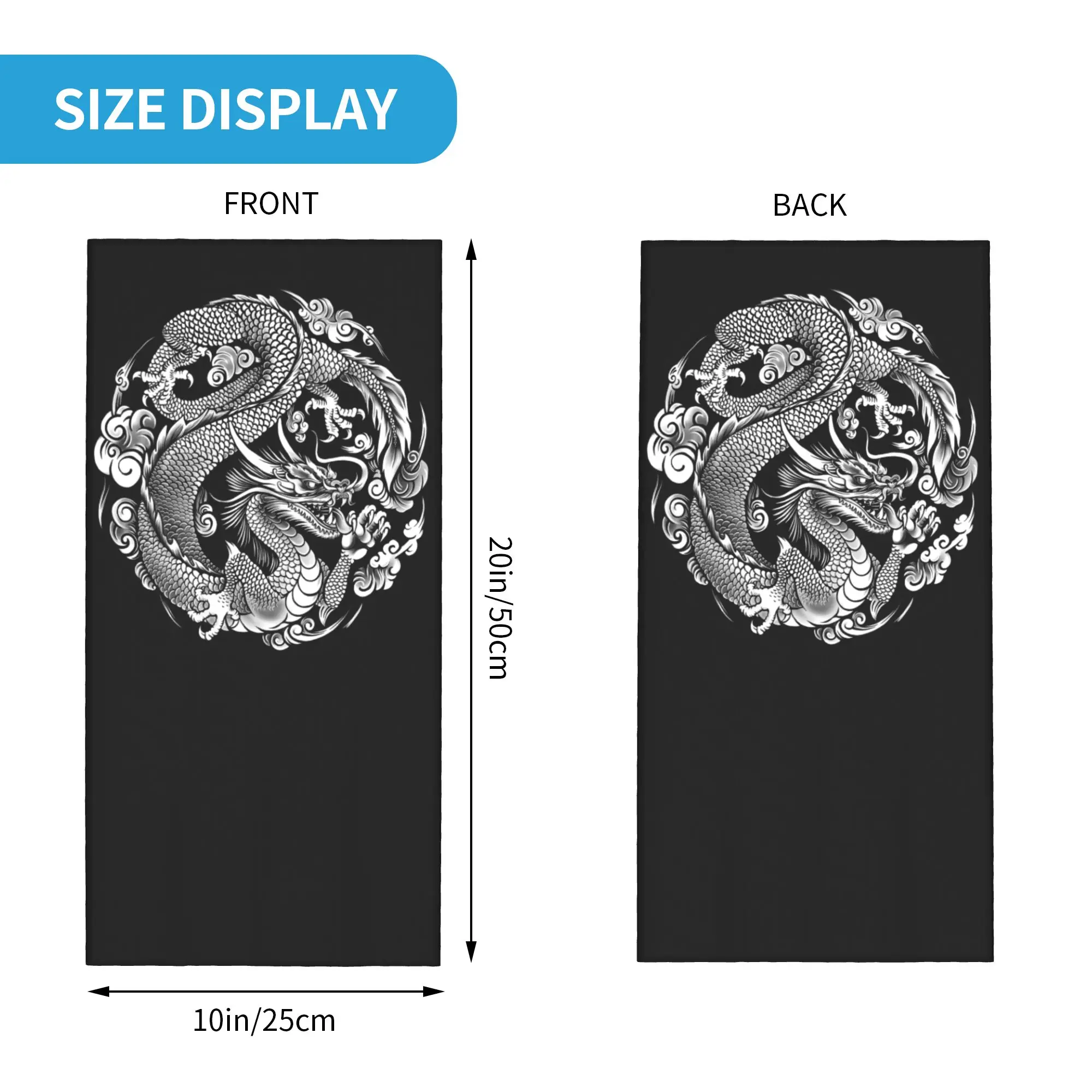 Custom Chinese Dragon Asian Style Bandana Neck Warmer Women Men Winter Ski Tube ScarfTradition Mythology Tattoo Art Face Cover