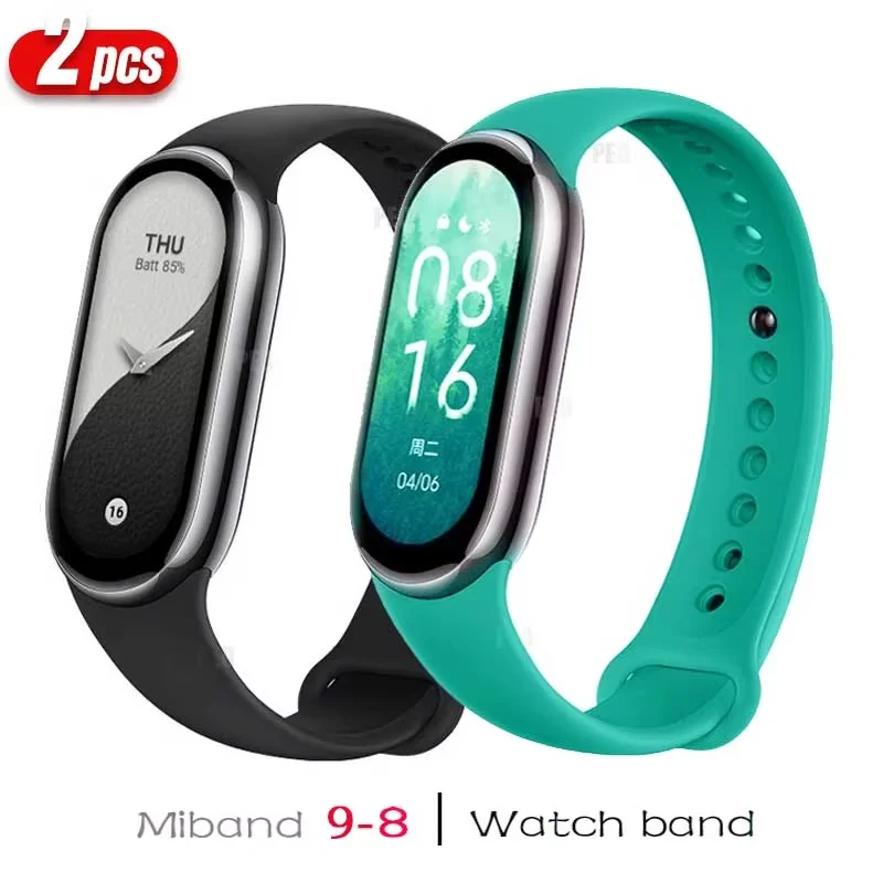2PCS Cinturino sportivo per Xiaomi Mi band 8-8 NFC Sostituzione miband9/8 Bracciale in silicone Cinturini impermeabili smart mi band 9 Access