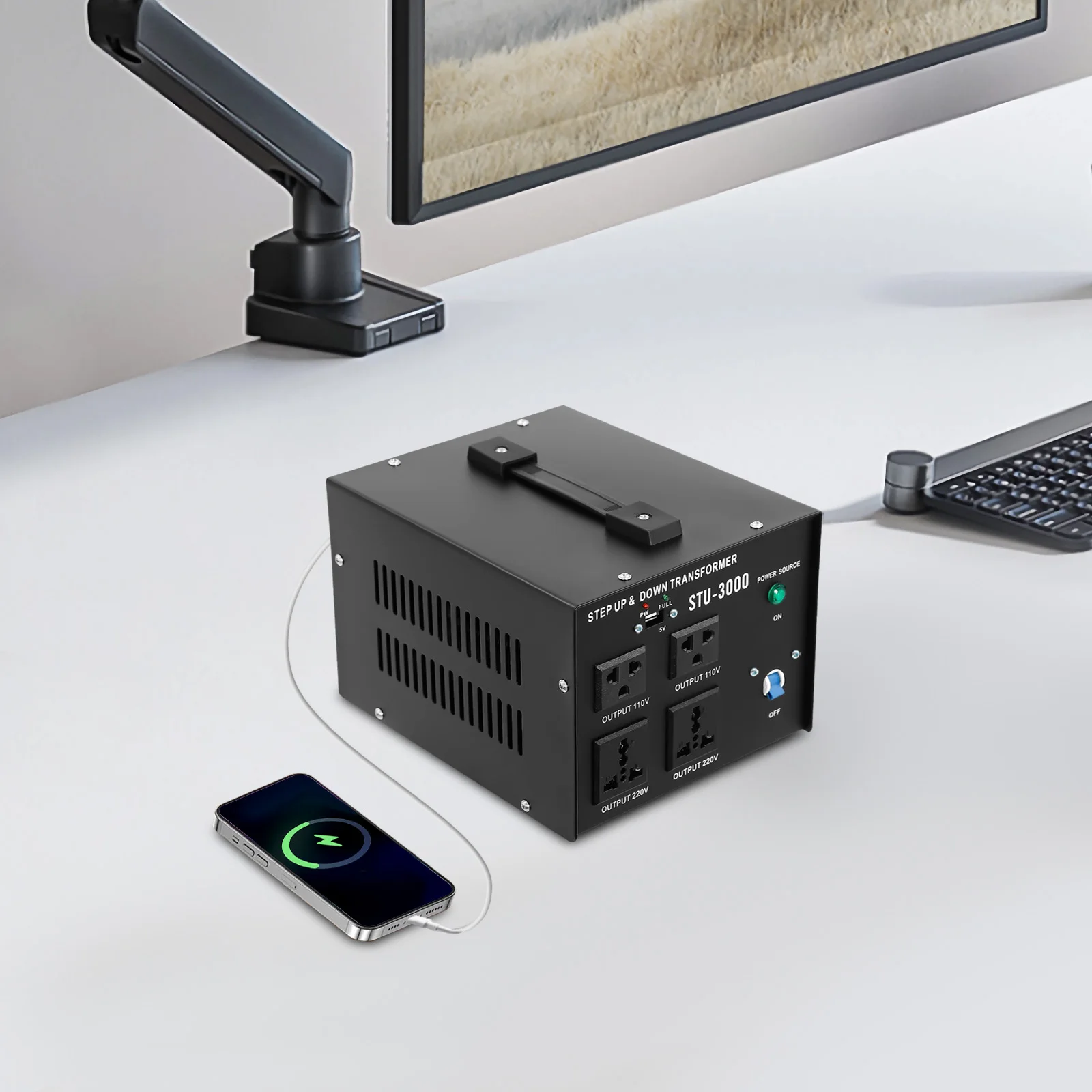 

Voltage Converter Transformer, STU-3000 3000W Step Up Down Transformer 110V to 220V 220V to 110V, with Fuse Protection