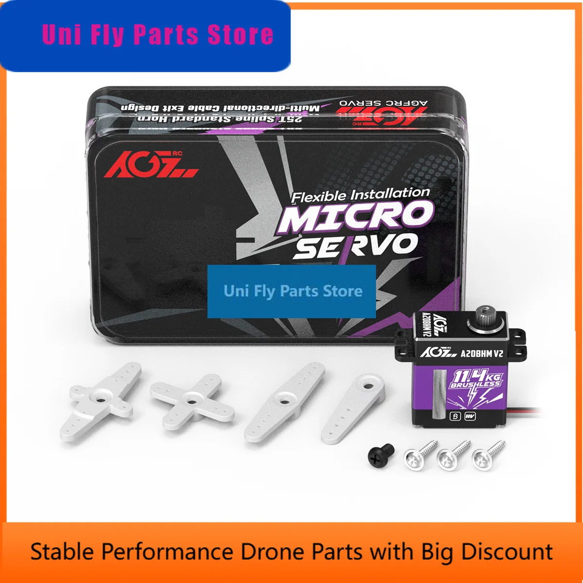 SkyDElAGFRC A20BHM V2 11.4kg Torque Brushless Motor Programmable Mini Wing Servo For 1/24 Scale RC Car