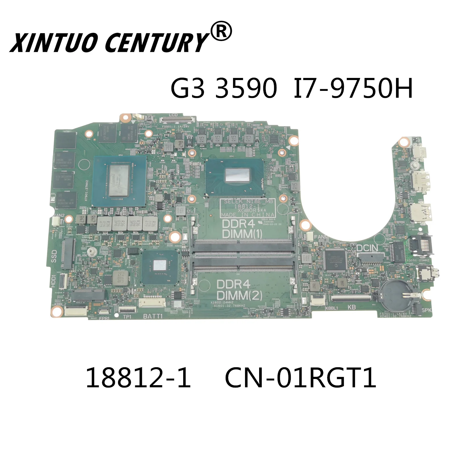 

CN-01RGT1 01RGT1 1RGT1 18812-1 Motherboard for Dell G3 3590 Laptop Motherboard with I5 I7-9th CPU GTX1660Ti GPU DDR4 100% Tested