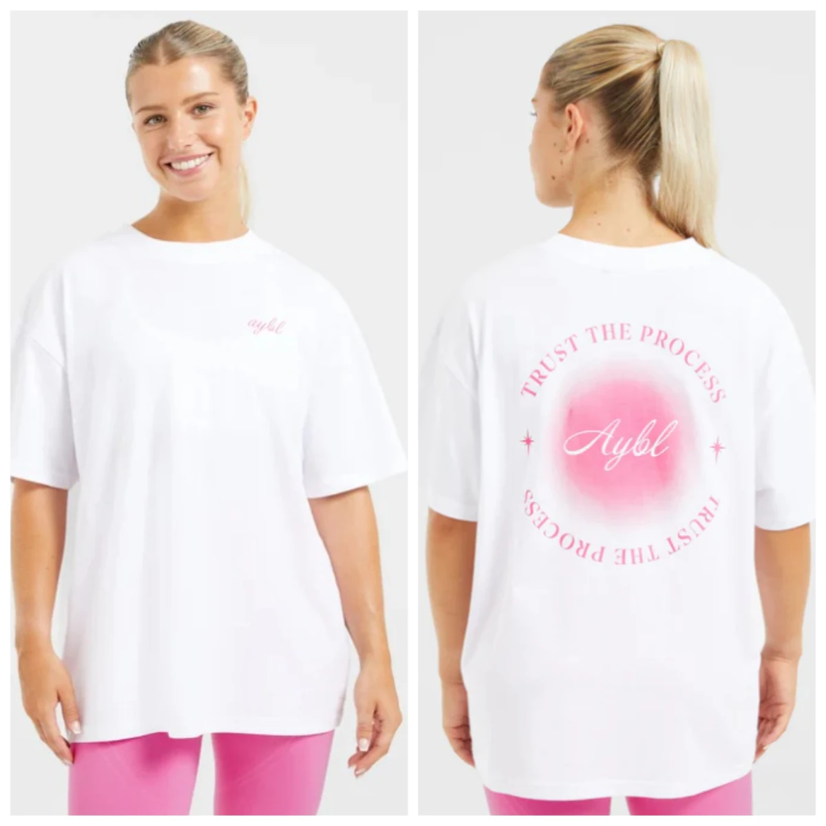 AYBL, novedad de verano, camiseta de manga corta con estampado de letras de alta calidad para hombres y mujeres, Top deportivo de manga corta con cuello redondo y Fitness