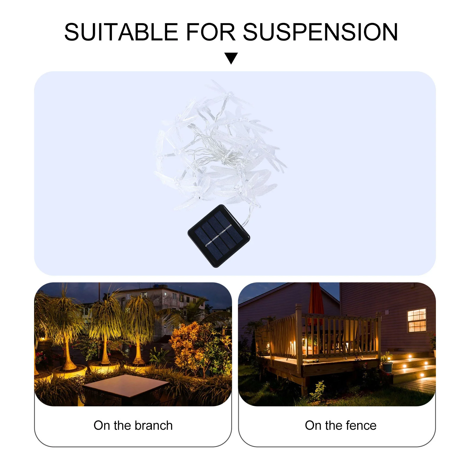 

20Pcs Solar Dragonfly Lights String 5m Waterproof Decorative String Lights Outdoor Garden Wedding Party Patio Lighting