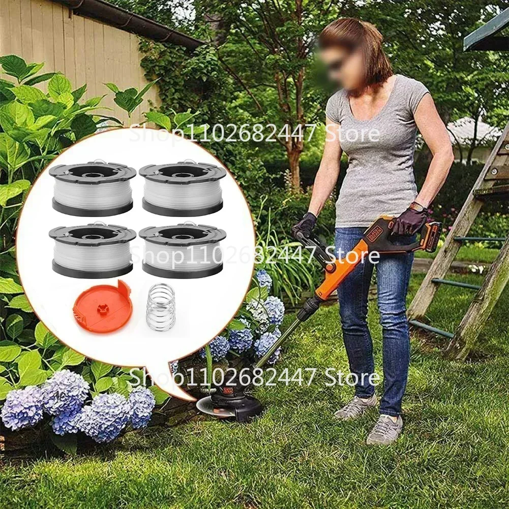 4Pcs Trimmer Coil Set Cover Spring For Black Decker Lawn Thread Trimmers GH400 GL301 MTC220 ST4525 GL555 ST6600