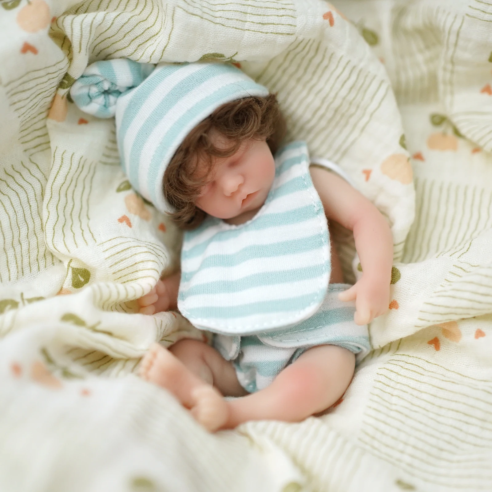 6 Inches 15cm Bebes Reborn Dolls Silicone Full Body Sleeping Twin A Lifelike Mini Reborn Doll Surprice Children Anti-Stress