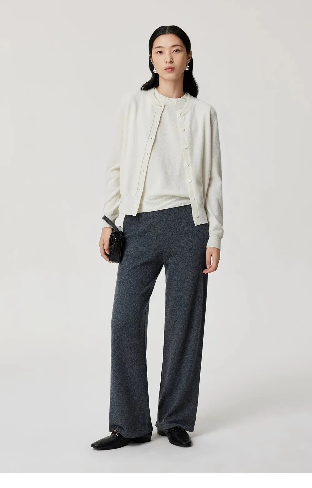 Pure cashmere sweater women's winter new round neck bat sleeve lazy warm knit top