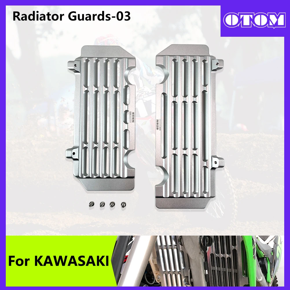 

OTOM Motorcycle Radiator Guard Grille Radiator Louvres Rad Guard Anti-drop Water Tank Bracket Protection Shield For KAWASAKI KXF