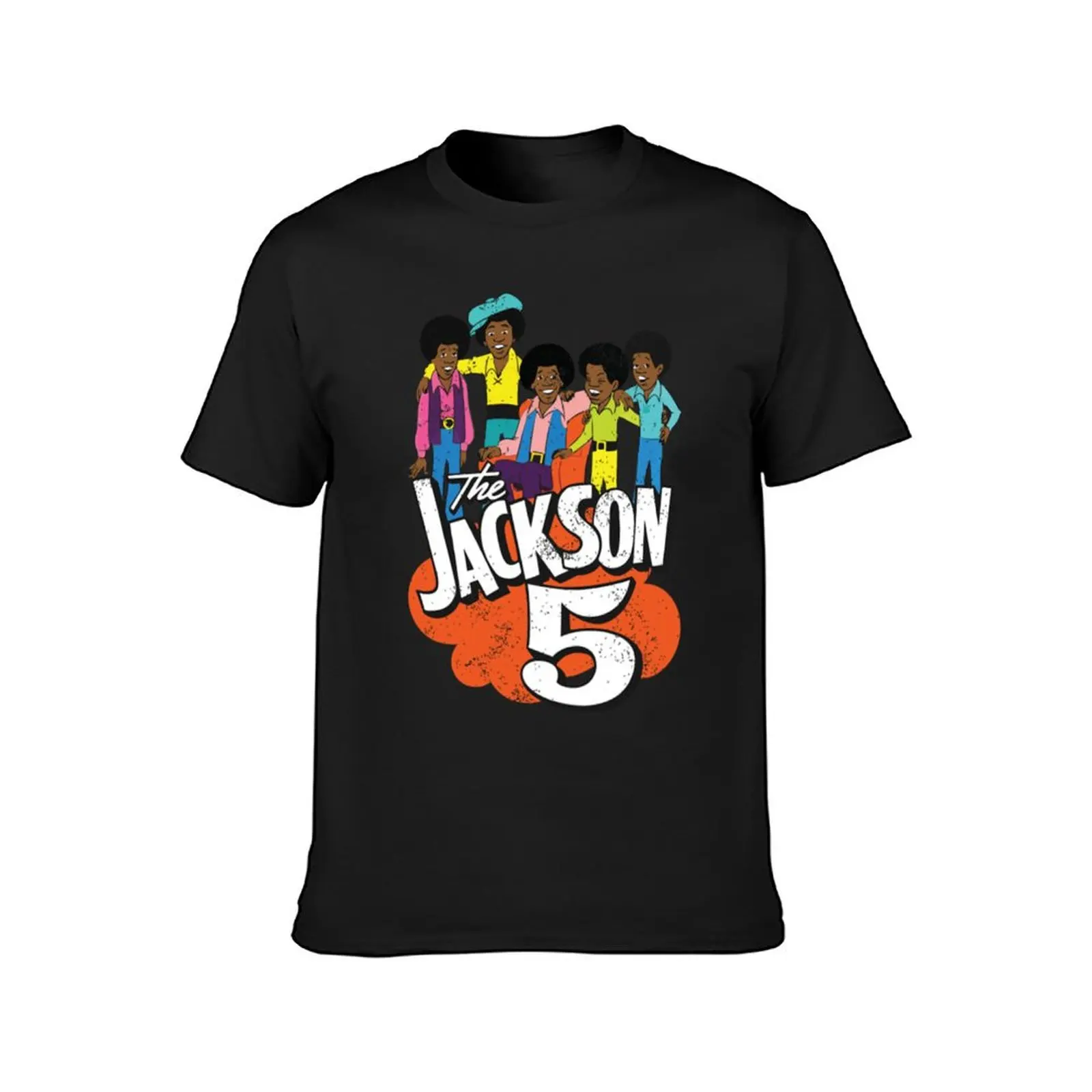 Jackson 5 70's Cartoon Retro Vintage 1970s Distressed T-Shirt T-Shirt oversizeds vintage blacks tops Men's cotton t-shirt