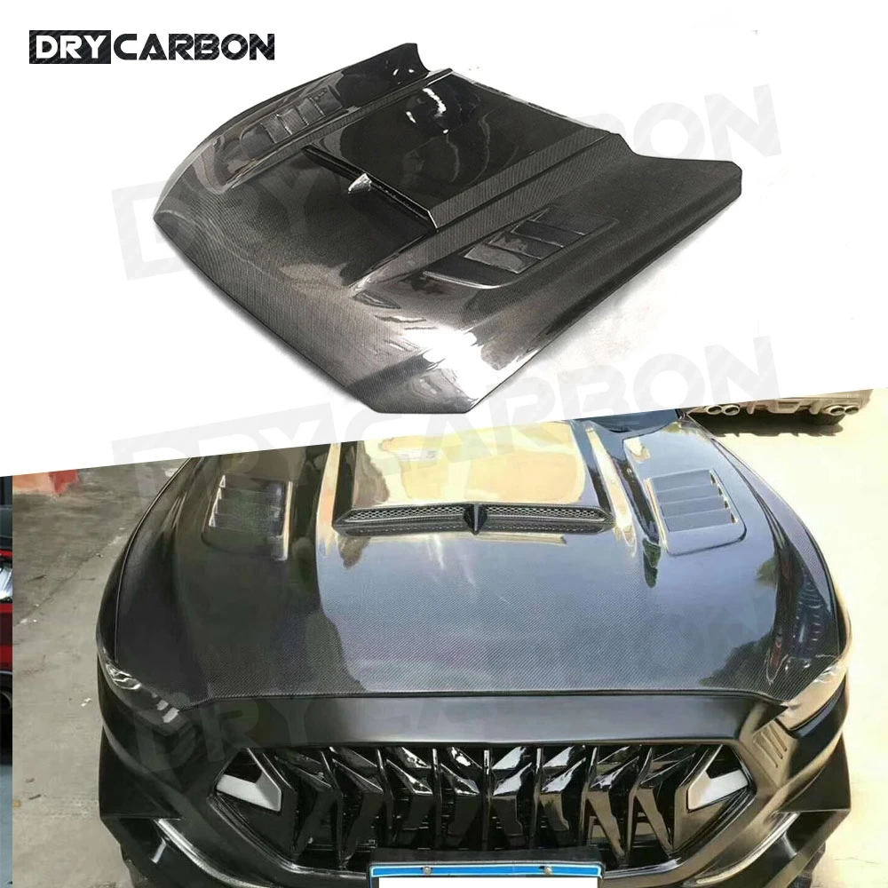 

Для Ford Mustang Coupe кабриолет 2-дверный 2015-2017 чехлы на переднюю капот из углеродного волокна, бампер, декоративная накладка на капот двигателя