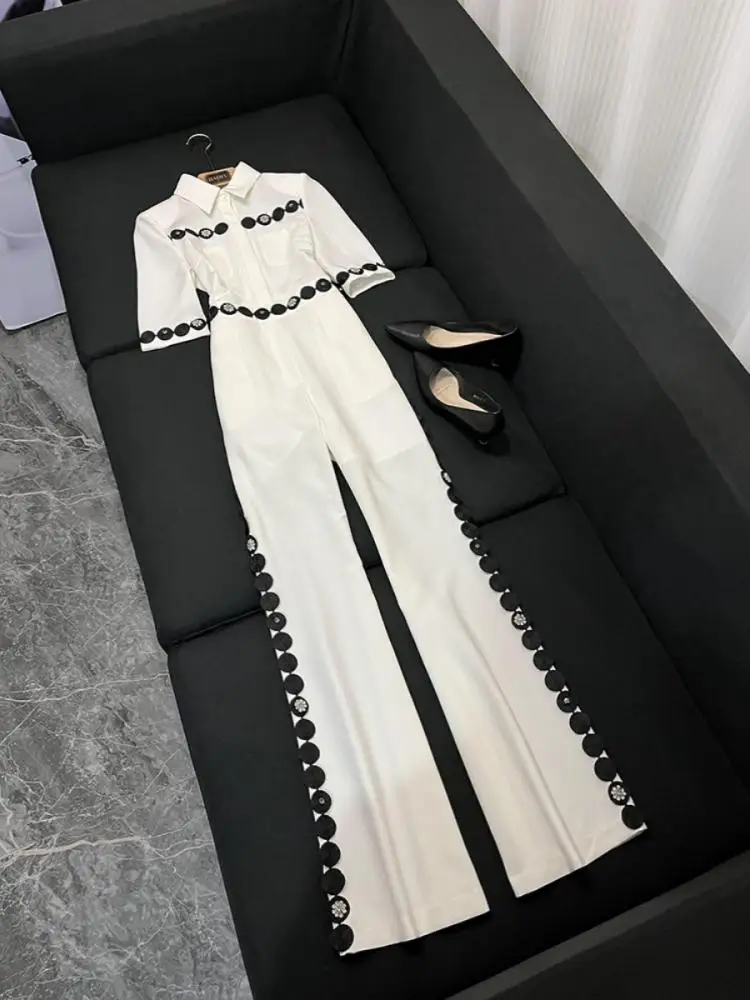 

Новинка 2025, осенне-зимняя звезда Faion, воротник с пятью пуговицами, круглый вышитый бисером Rer A383, высокий воротник для поездок на работу...