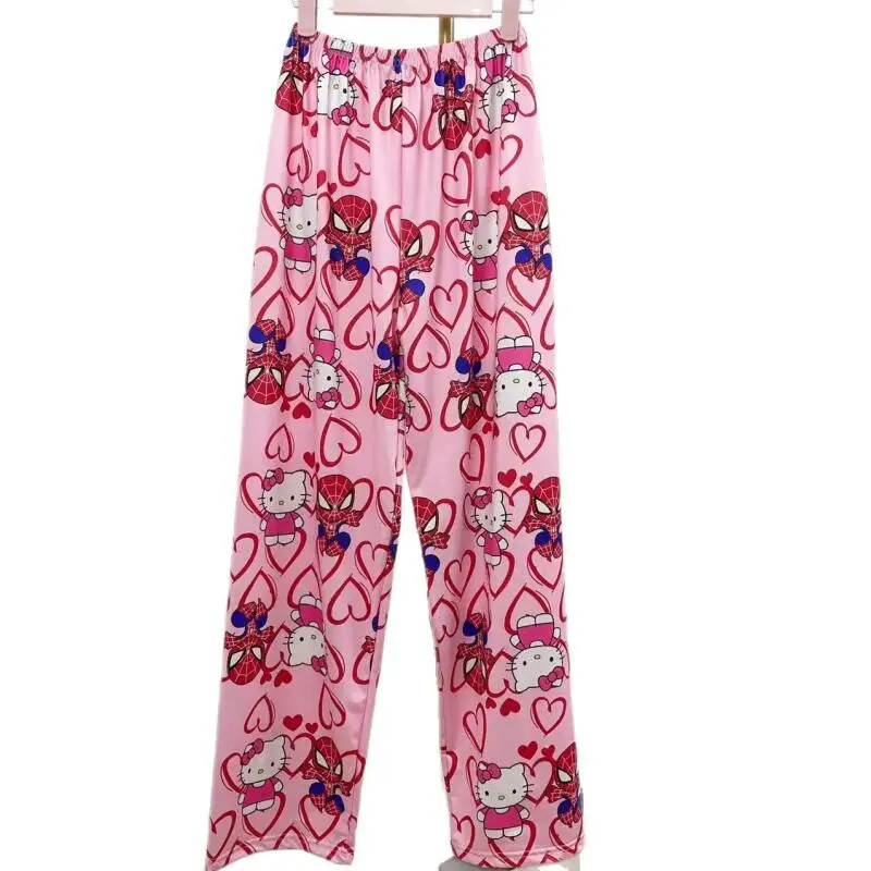 New Cartoon Pajamas Hello Kitty Women's Loose Spring Autumn Home Casual Trousers Can Be Worn Outside Walking Pants Cute Ins Gift view 5