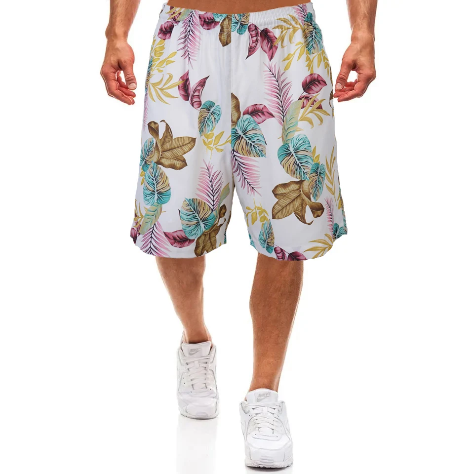 Men's shorts Hawaiian beach pants casual thin, breathable colorful floral pattern design loose quick-drying drawstring S-XXXL