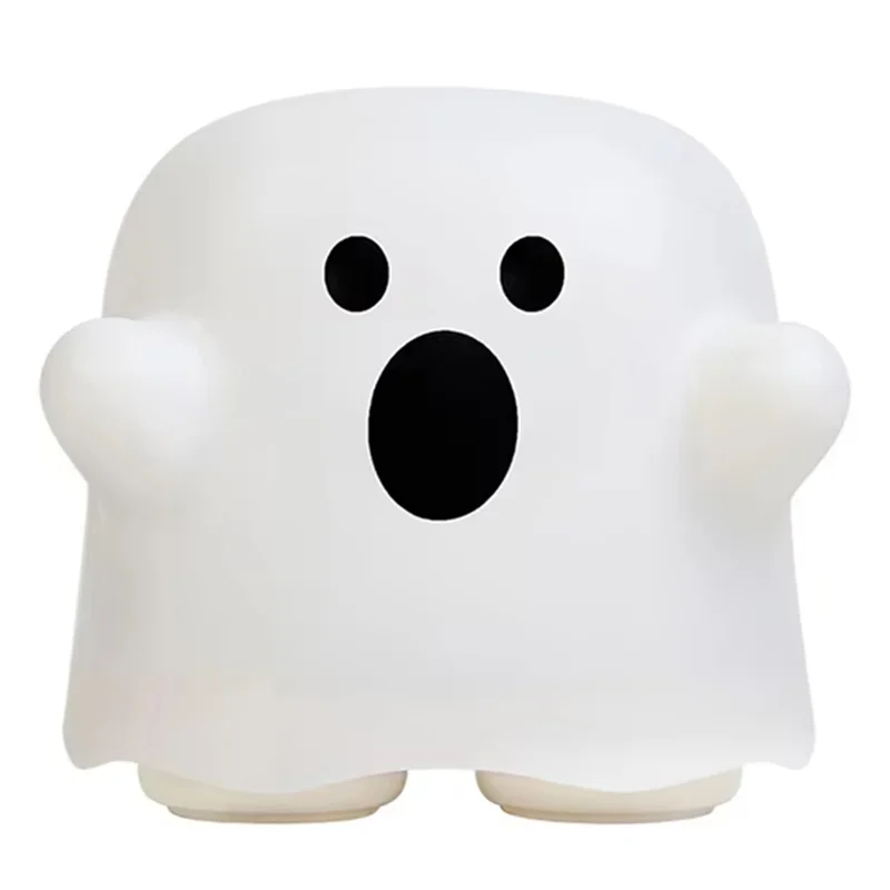 

ABFY-Cute Ghost светодиодный ночник для детской спальни, сенсорный датчик, перезаряжаемая силиконовая лампа, идеальный праздничный подарок для ребенка